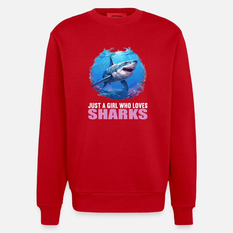 Requins Requin - Sweat bio épais oversize fabriqué en UE - rouge