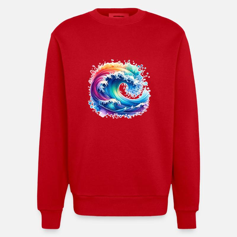 Welle - Heavyweight Oversized Organic Crew Neck Made in EU - Rot