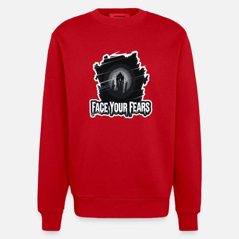 DEINE SCHLIMMSTEN ÄNGSTE - Heavyweight Oversized Organic Crew Neck Made in EU - Rot