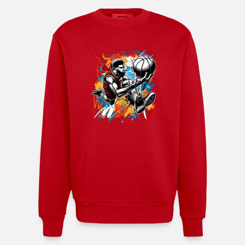 Basket-ball Joueurs de basket-ball - Sweat bio épais oversize fabriqué en UE - rouge