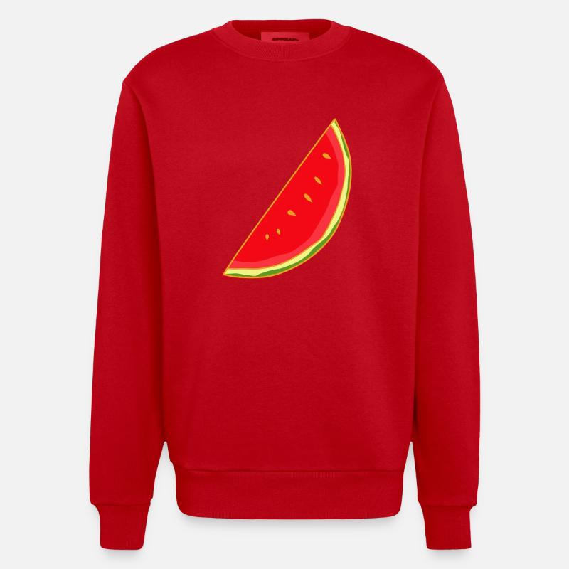 Melon, Melons, Summer, Fruit, Fruit - Heavyweight Oversized Organic Crew Neck Made in EU - red