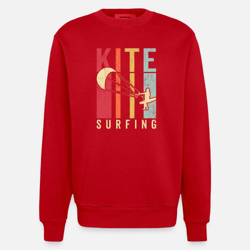 Kitesurfeur Kiteboard Kitesurf Kitesurf - Sweat bio épais oversize fabriqué en UE - rouge