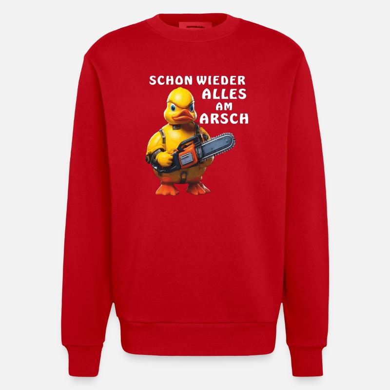 EVERYTHING ON THE ASS AGAIN - Heavyweight Oversized Organic Crew Neck Made in EU - red