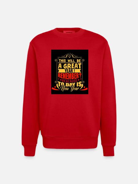 Newyear 10 - Heavyweight Oversized Organic Crew Neck Made in EU - red