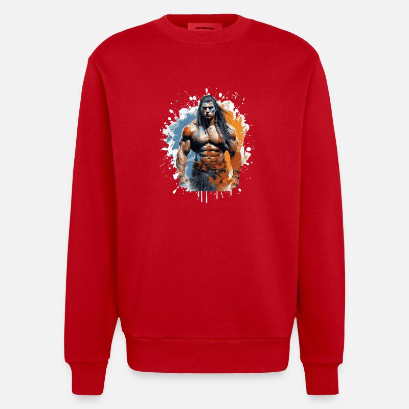 Chef de chasse indien - Sweat bio épais oversize fabriqué en UE - rouge