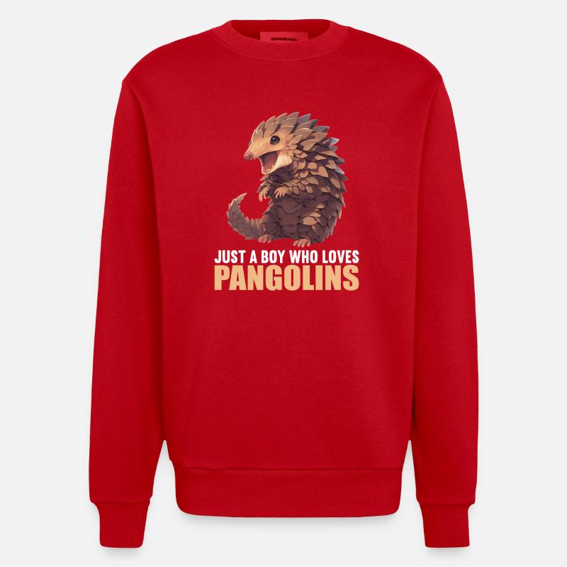 Pangolins Pangolin Pangolin - Sweat bio épais oversize fabriqué en UE - rouge