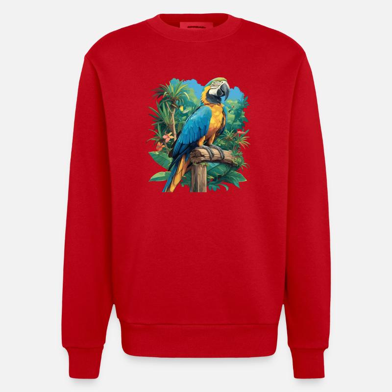 Perroquet Perroquet Perroquet - Sweat bio épais oversize fabriqué en UE - rouge
