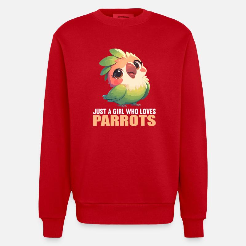 Perroquet Perroquet Perroquet - Sweat bio épais oversize fabriqué en UE - rouge