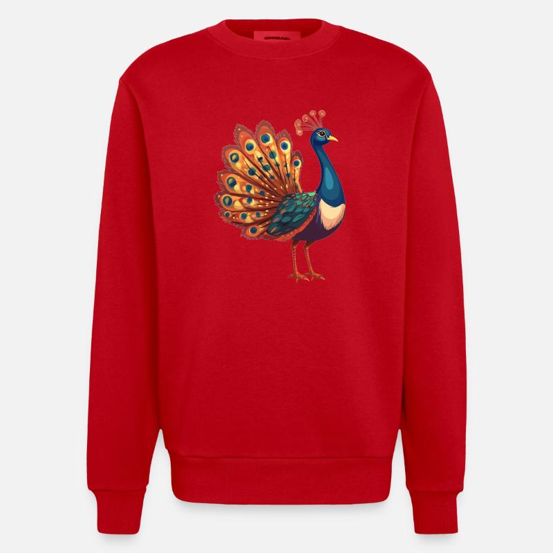 Peacocks Peacock - Heavyweight Oversized Organic Crew Neck Made in EU - red