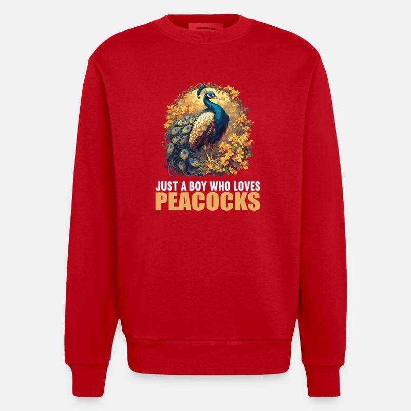 Peacocks Peacock - Heavyweight Oversized Organic Crew Neck Made in EU - red
