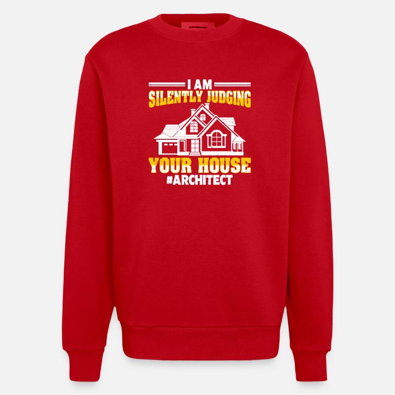 Architecte - Sweat bio épais oversize fabriqué en UE - rouge