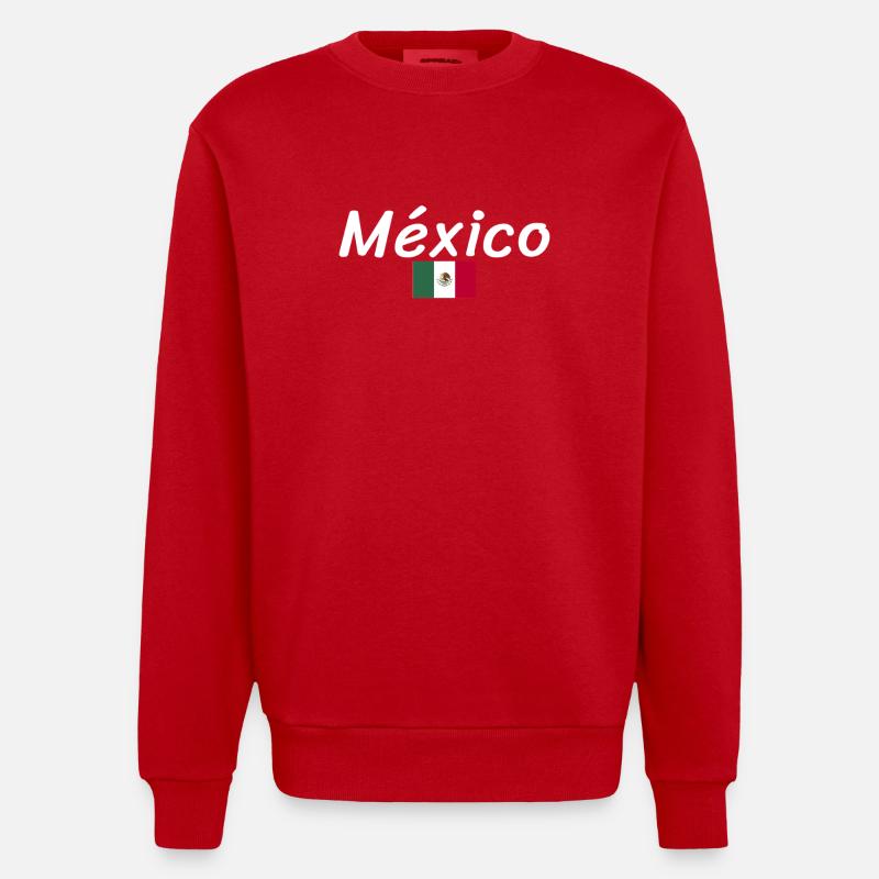 Mexique Drapeau mexicain Mexicain - Sweat bio épais oversize fabriqué en UE - rouge