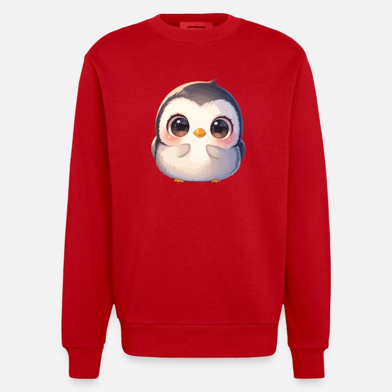 Pingouins Pingouin - Sweat bio épais oversize fabriqué en UE - rouge