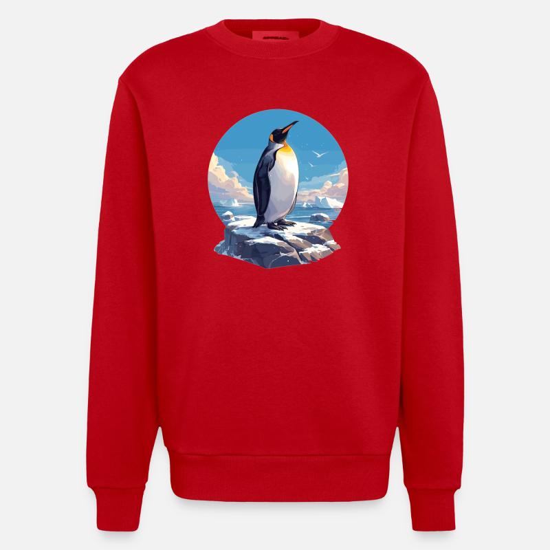 Pingouins Pingouin - Sweat bio épais oversize fabriqué en UE - rouge