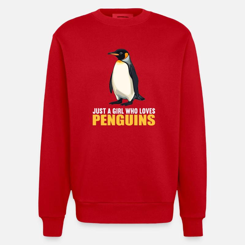 Pingouins Pingouin - Sweat bio épais oversize fabriqué en UE - rouge
