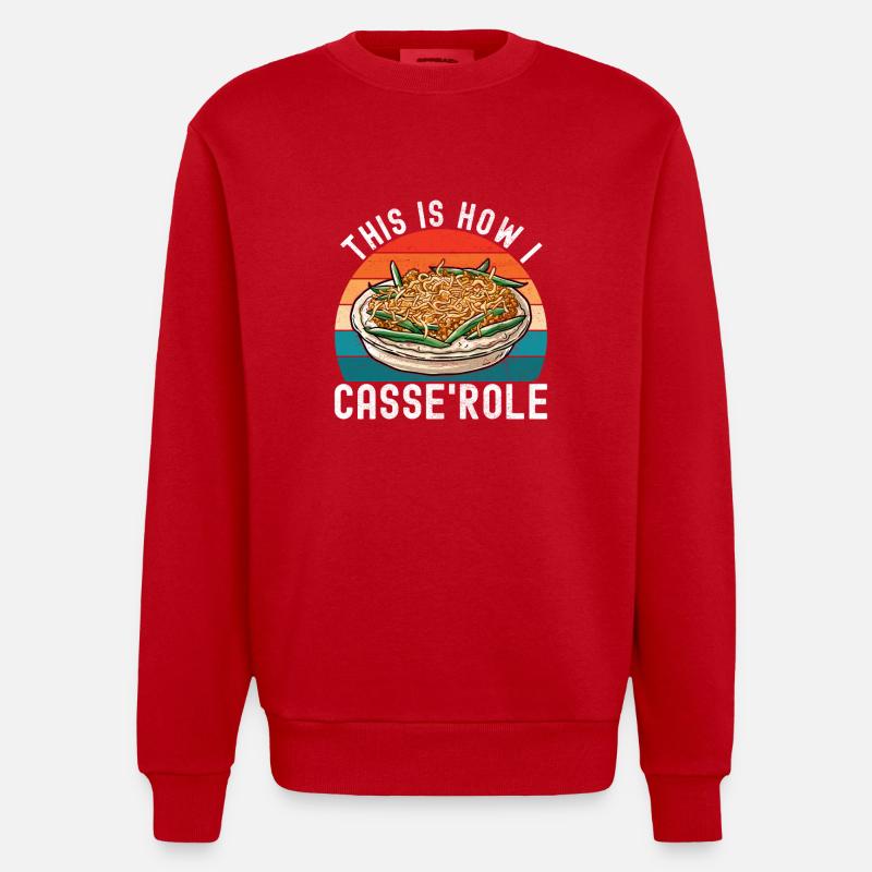 Casserole de haricots verts - Sweat bio épais oversize fabriqué en UE - rouge