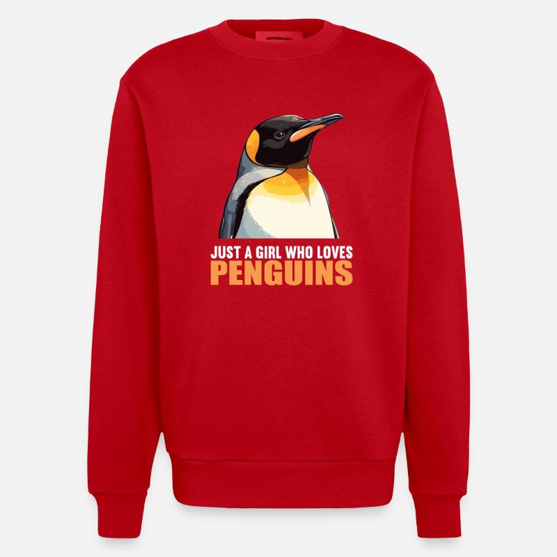 Pingouins Pingouin - Sweat bio épais oversize fabriqué en UE - rouge