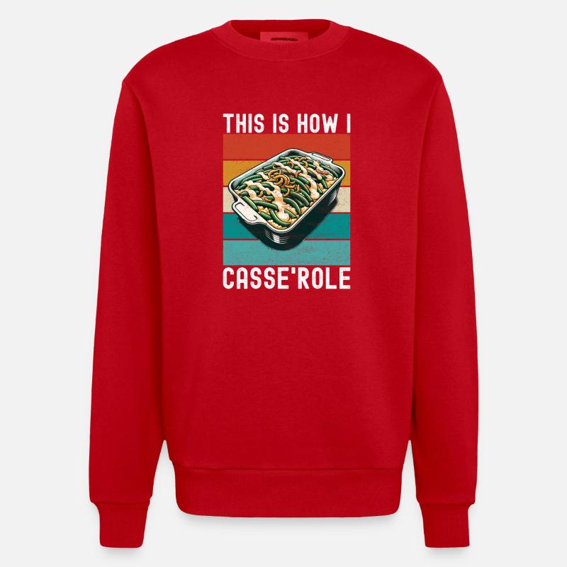 Casserole de haricots verts - Sweat bio épais oversize fabriqué en UE - rouge