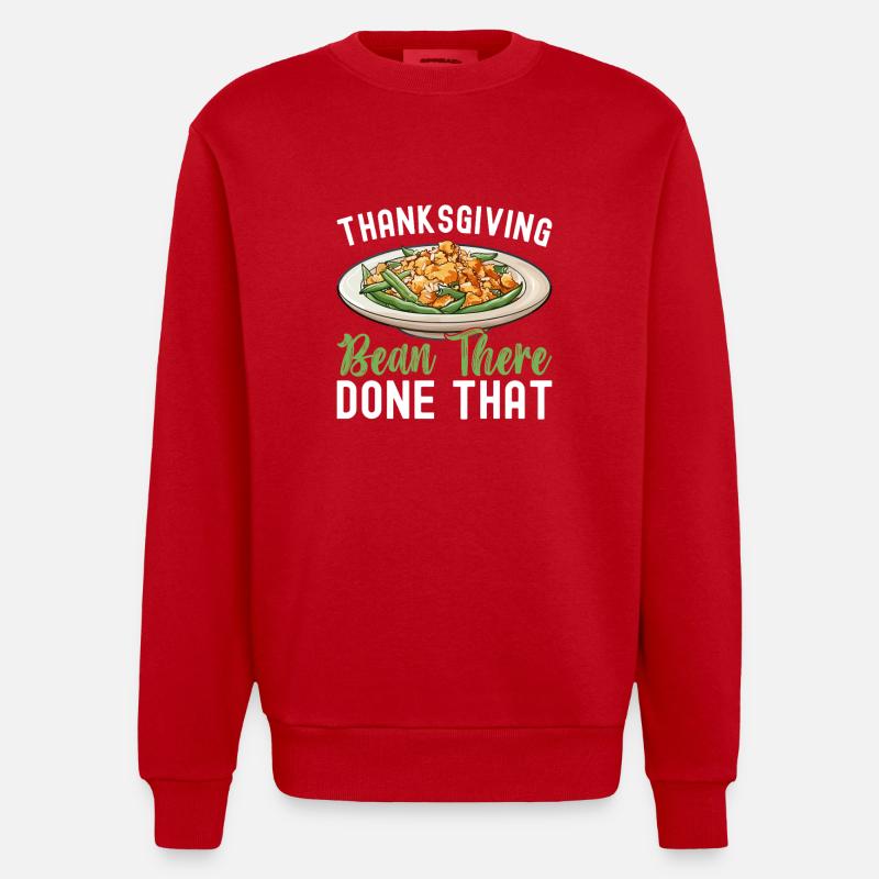 Casserole de haricots verts - Sweat bio épais oversize fabriqué en UE - rouge