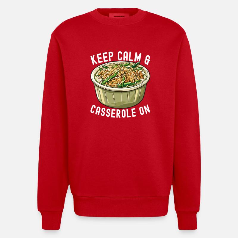 Casserole de haricots verts - Sweat bio épais oversize fabriqué en UE - rouge