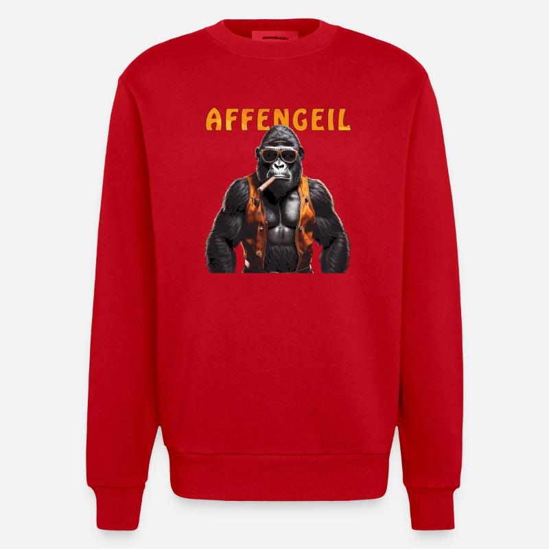 MONKEY GORILLA MONKEY - Heavyweight Oversized Organic Crew Neck Made in EU - red