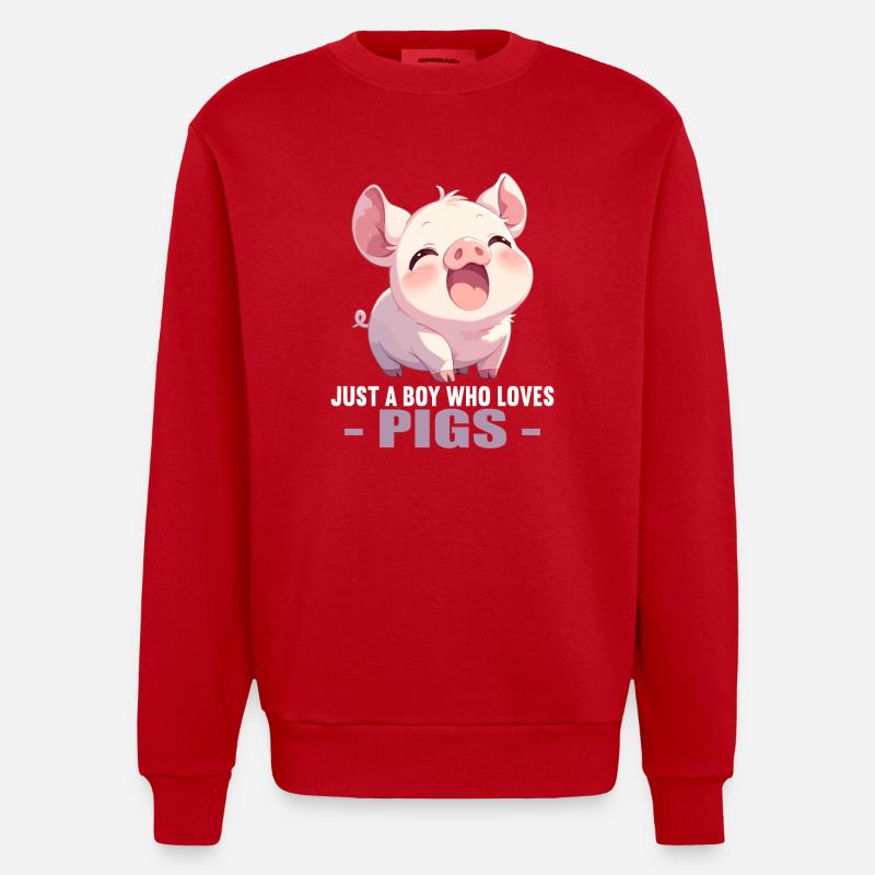 Cochon Cochon - Sweat bio épais oversize fabriqué en UE - rouge