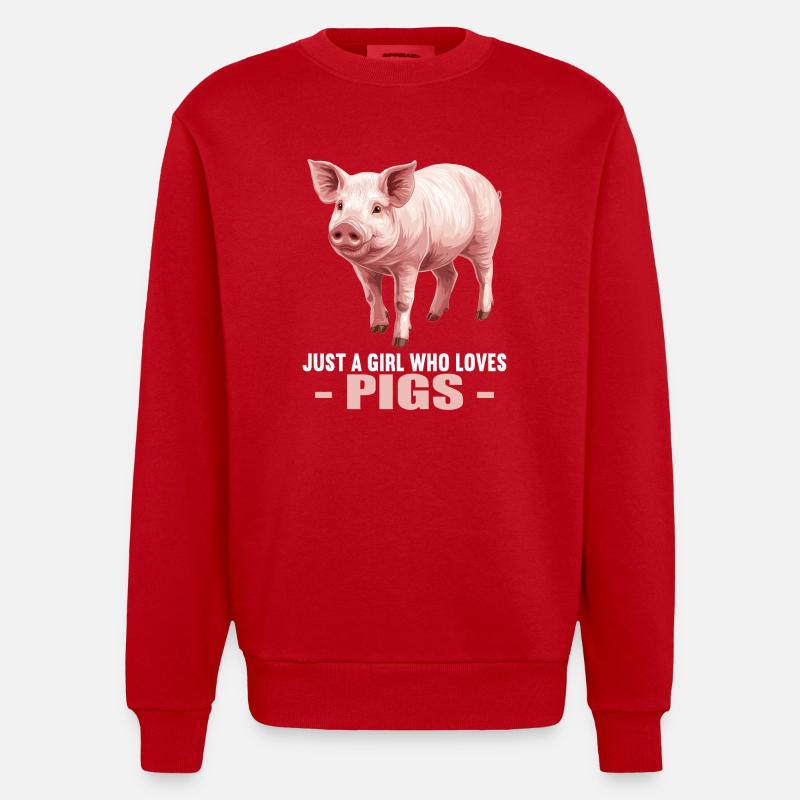 Cochon Cochon - Sweat bio épais oversize fabriqué en UE - rouge