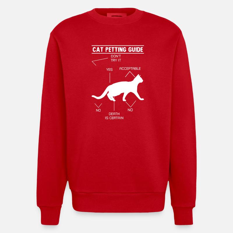 Guide de caresses pour chat - Sweat bio épais oversize fabriqué en UE - rouge