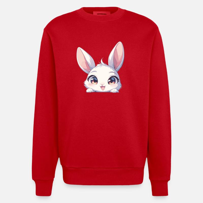 Bunny Bunny - Heavyweight Oversized Organic Crew Neck Made in EU - red