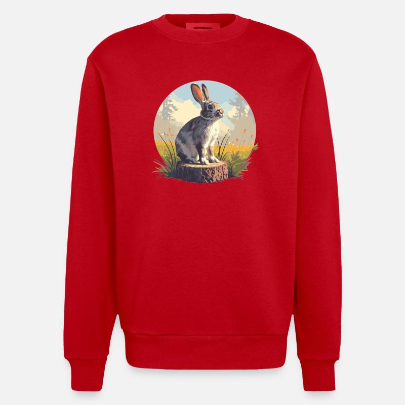 Bunny Bunny - Heavyweight Oversized Organic Crew Neck Made in EU - red