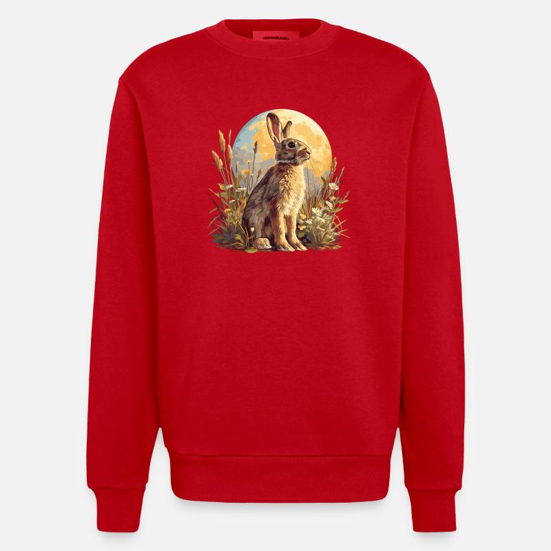 Lapin Lapin - Sweat bio épais oversize fabriqué en UE - rouge