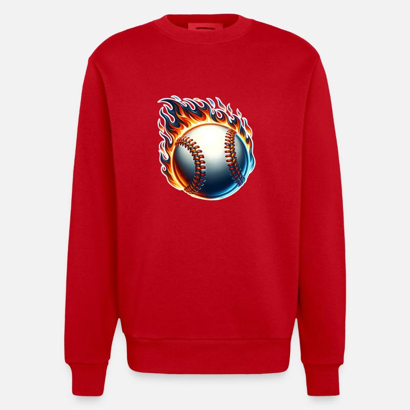Base-ball - Sweat bio épais oversize fabriqué en UE - rouge