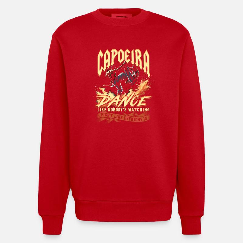 Capoeira Dance Likes Nobody's Watching - Heavyweight Oversized Organic Crew Neck Made in EU - red