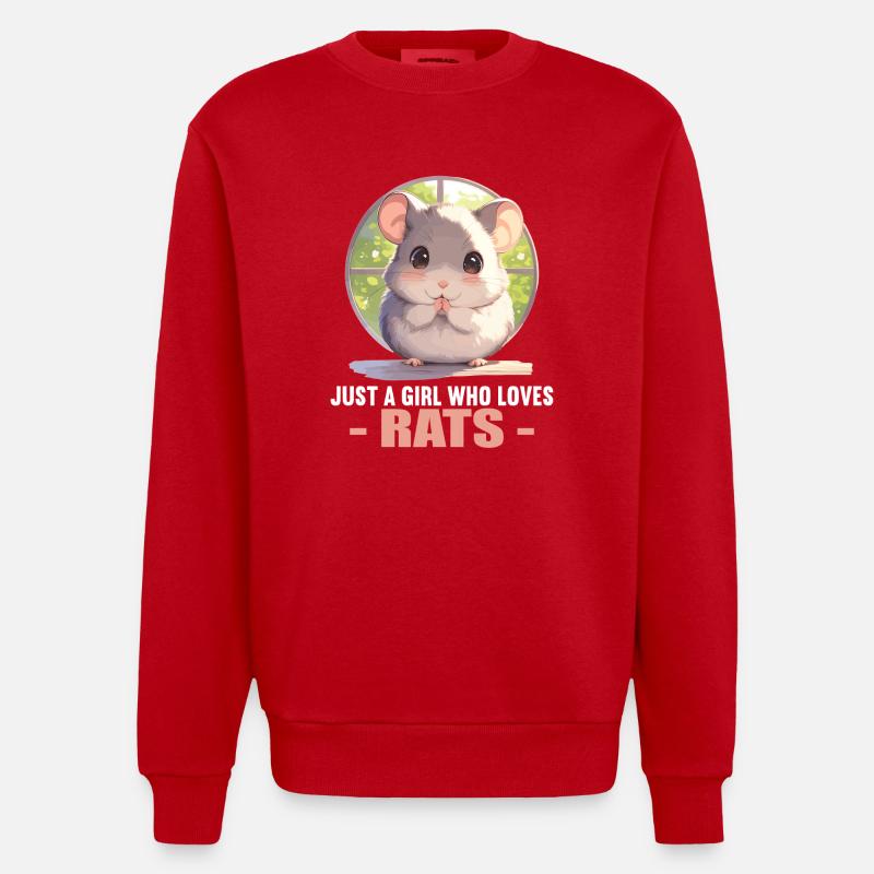 Ratten Ratte - Heavyweight Oversized Organic Crew Neck Made in EU - Rot