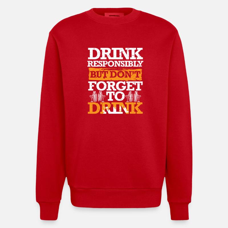 Bartender Bartender Bartending - Heavyweight Oversized Organic Crew Neck Made in EU - red