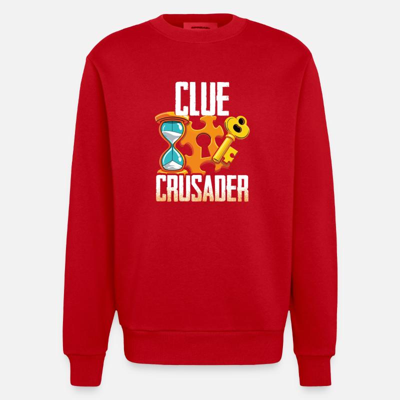 Escape Room Clue Crusader - Sweat bio épais oversize fabriqué en UE - rouge