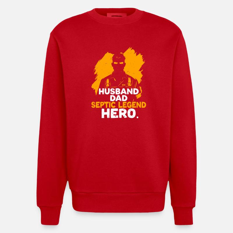 Klärgruben Techniker Abwassertechniker Vater - Heavyweight Oversized Organic Crew Neck Made in EU - Rot