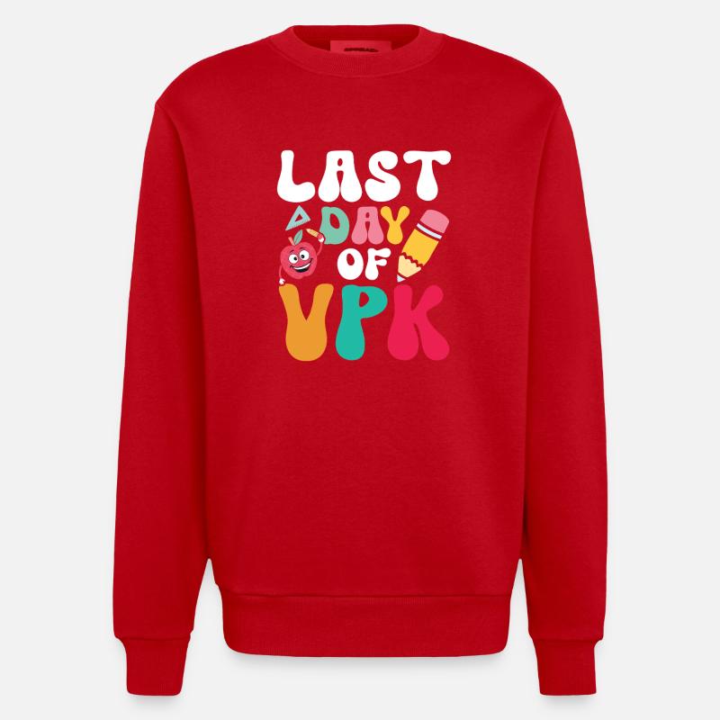 Dernier jour de vpk - Sweat bio épais oversize fabriqué en UE - rouge