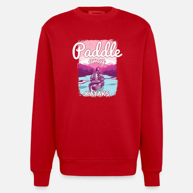 Kajakfahren - Heavyweight Oversized Organic Crew Neck Made in EU - Rot
