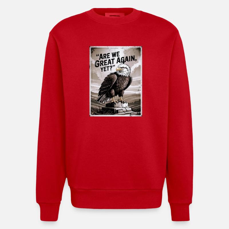 Sommes-nous à nouveau grands ? - Sweat bio épais oversize fabriqué en UE - rouge
