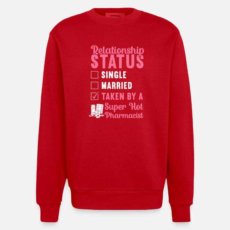 Pharmacy Tech Technician - Heavyweight Oversized Organic Crew Neck Made in EU - red
