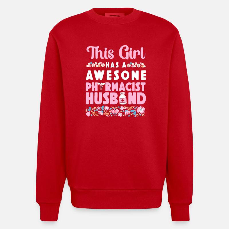 Pharmacy Tech Technician - Heavyweight Oversized Organic Crew Neck Made in EU - Rot
