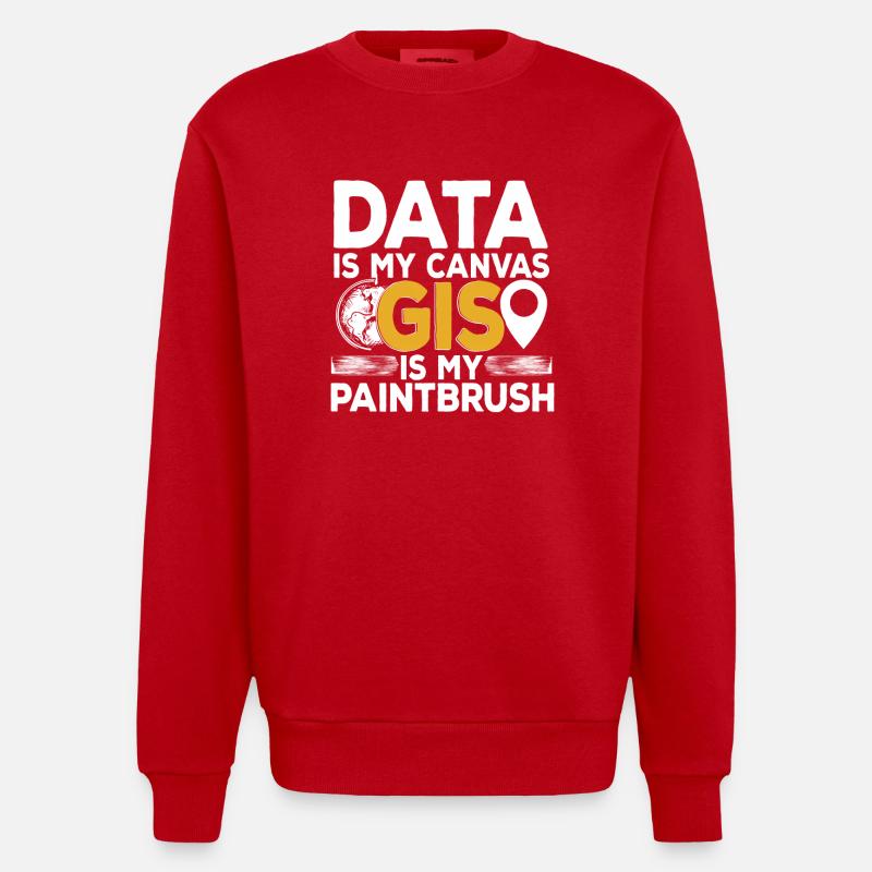Systèmes d’information géographique - Sweat bio épais oversize fabriqué en UE - rouge