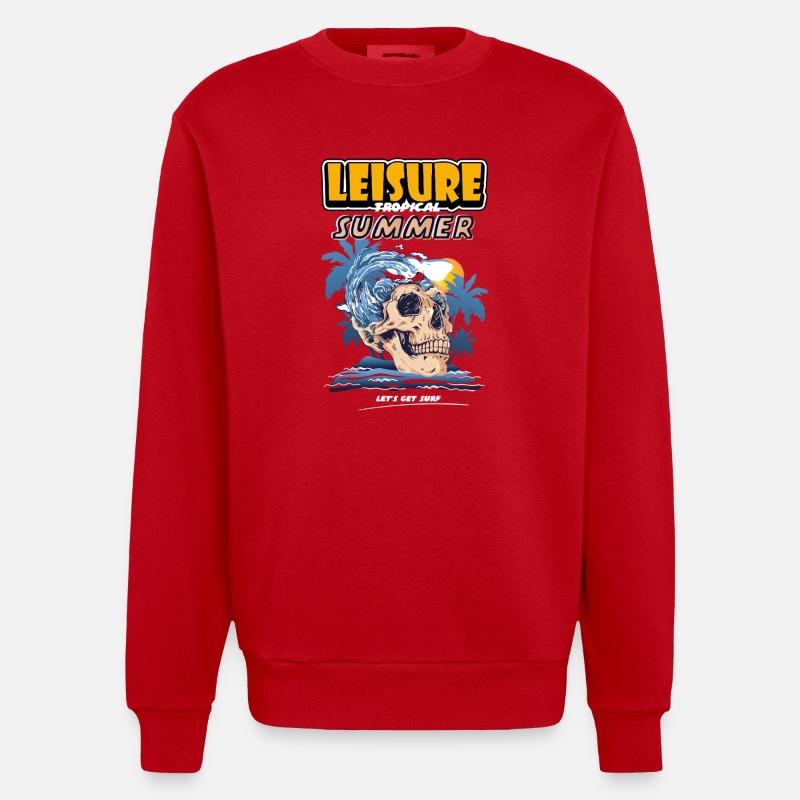 Loisirs Été tropical - Sweat bio épais oversize fabriqué en UE - rouge