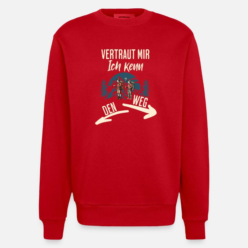 Wander - Heavyweight Oversized Organic Crew Neck Made in EU - red