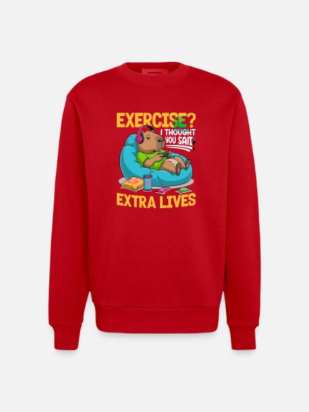 Capybara Gamer Gaming - Heavyweight Oversized Organic Crew Neck Made in EU - red