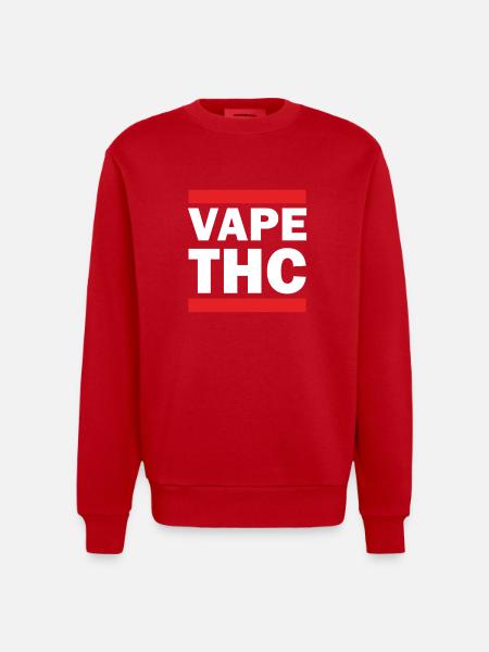 Vape THC White - Heavyweight Oversized Organic Crew Neck Made in EU - red