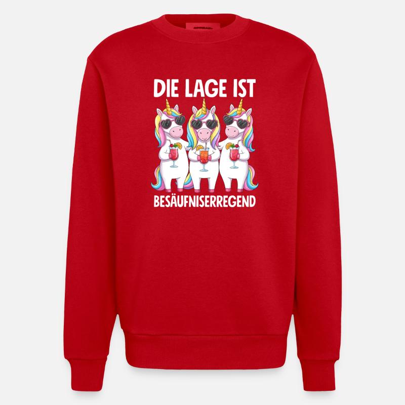 The situation is drunkenness - Heavyweight Oversized Organic Crew Neck Made in EU - red
