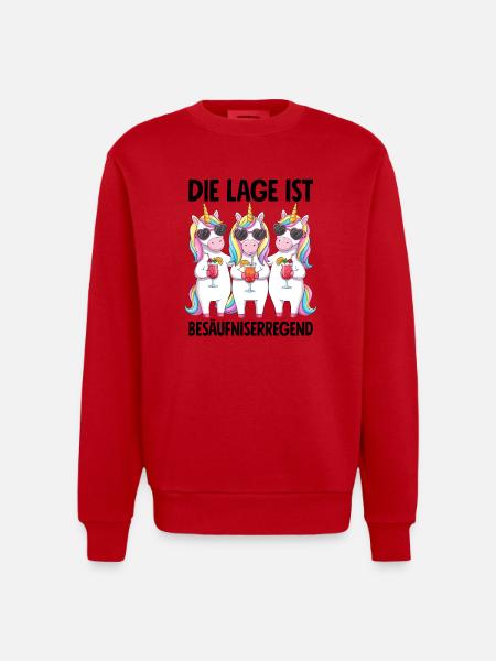 The situation is drunkenness - Heavyweight Oversized Organic Crew Neck Made in EU - red