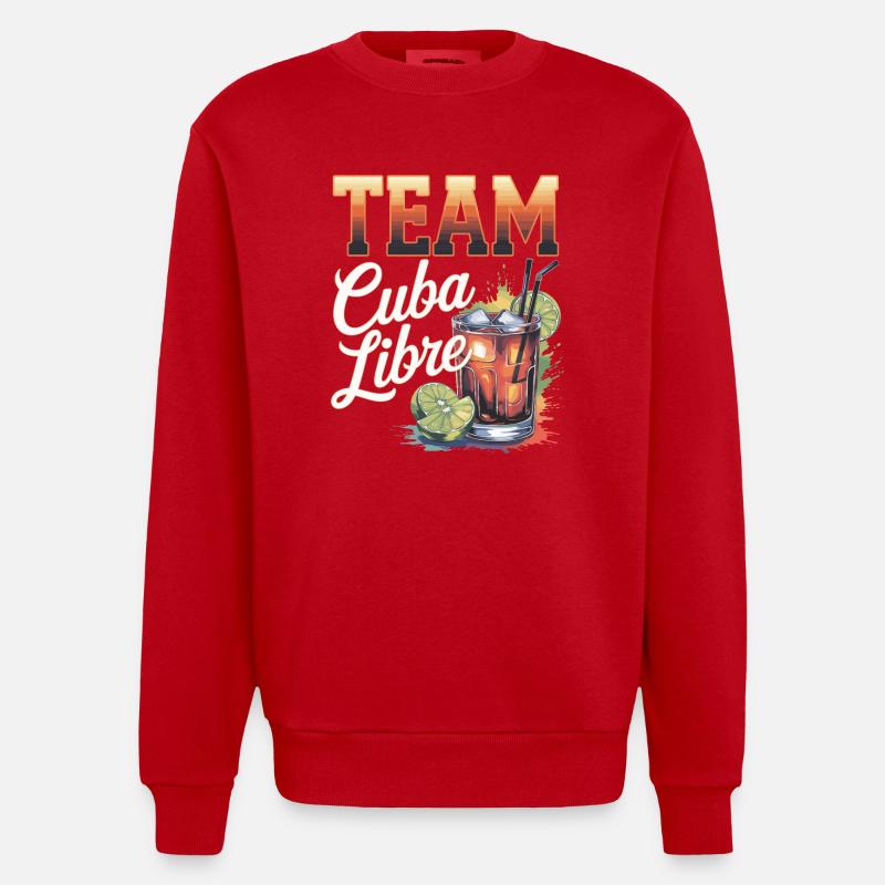 Cocktail Barkeeper Team Cuba Libre - Heavyweight Oversized Organic Crew Neck Made in EU - Rot